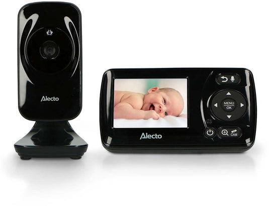 Alecto babyfoon met camera - dvm71black - nieuwe versie - nachtzicht - energiebesparend en uitbreidbaar - zwart