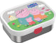 Mepal rvs bento lunchbox campus - 750 ml - broodtrommel met vakjes voor kinderen - geschikt voor 4 boterhammen - lunchbox rvs - peppa pig