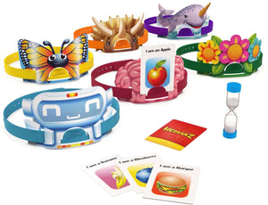 Spin master games devine tête classique - jeu de société famille - bandeaux et devinettes - devinez l’illustration de la carte qui est sur votre tête - jeu de cartes - version française - jeu enfant 6 ans et +