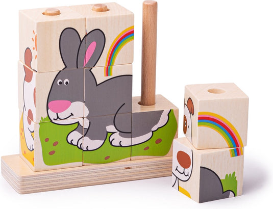 Bigjigs stapelblokken huisdieren.