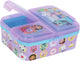 Stor gabby's poppenhuis kinderlunchbox – broodtrommel met 4 vakken voor kinderen vanaf 4 jaar - vaatwasserbestendig bpa-vrij - paars