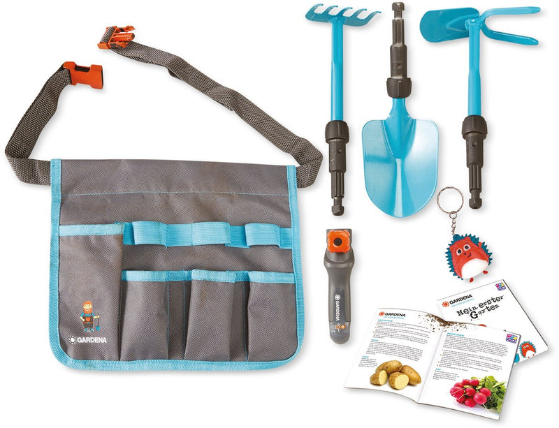 Afbeelding laden in galerijviewer, Gardena tuingereedschapset voor kinderen met tas – kindertuingereedschap set met schep hark en schoffel – buitenspeelgoed
