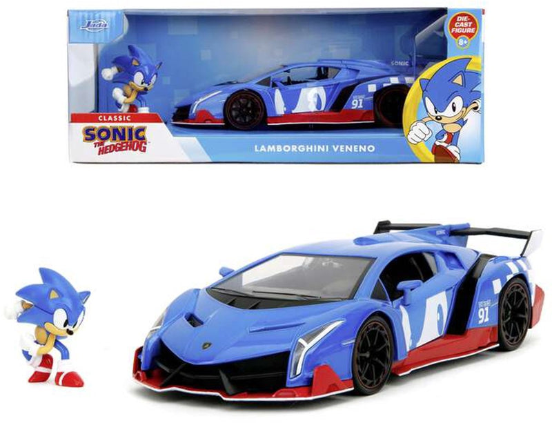 Afbeelding laden in galerijviewer, Jada toys - sonic lamborghini veneno 1:24 - 9335433314r00
