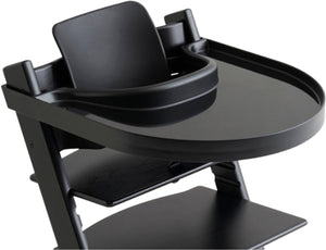 Playtray - tafelblad voor stokke tripp trapp eetblad - met riempje - zwart
