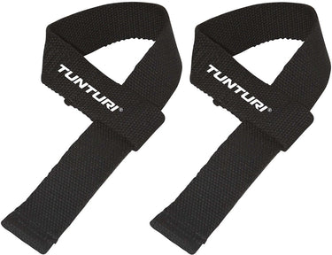 Tunturi powerlifting straps - deadlift straps - per paar - zwart