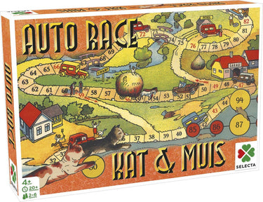 Selecta bordspel spellen van toen - auto race kat muis