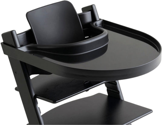 Playtray - tafelblad voor stokke tripp trapp eetblad - met riempje - zwart