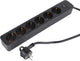 Q-link stekkerdoos - 6-voudig - met schakelaar - plat - 3 x 1.5 mmâ² - 1.5 m - pvc - zwart