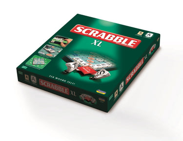 Megableu scrabble xl - het klassieke woordspel in extra groot formaat - bordspel voor de hele familie - 2-4 spelers - grote letters met tilelock-systeem