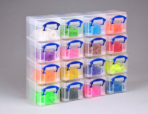 Opbergbox really useful boxes 0,14 l zwart, transparant