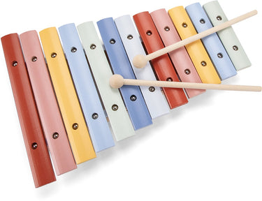 Woet ® houten xylofoon speelgoed - kleurrijk speelgoedinstrument met muziekboekje en 2 stokjes - stimuleert muzikale ontwikkeling - vanaf 2 jaar