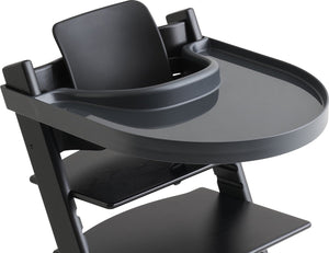Playtray - tafelblad voor stokke tripp trapp - eetblad - met riempje - antraciet