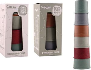 Johntoy happy world stapelbekers 100% gerecycled kunststof - 10st..