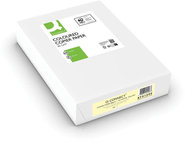 Q-connect gekleurd kopieerpapier | a4 | 80g | pak van 500 vel | lichtgeel