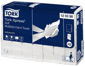 Tork 120398 xpress multifold handdoek h2 2-laags wit 3780 stuks (120398)