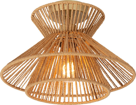 Lucide tasman - plafonnière (plafondlamp) - ø 32 cm - 1xe27 - naturel - japandi
