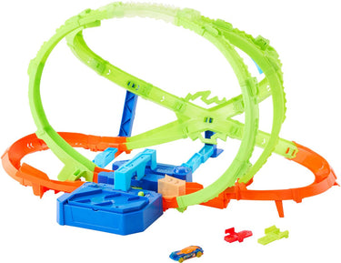 Hot wheels stunt tracks hypersphere crash - met 1 metalen auto