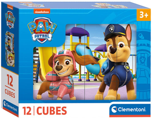 Clementoni - 12 blokken puzzel - paw patrol - 6 afbeeldingen - vanaf 3 jaar