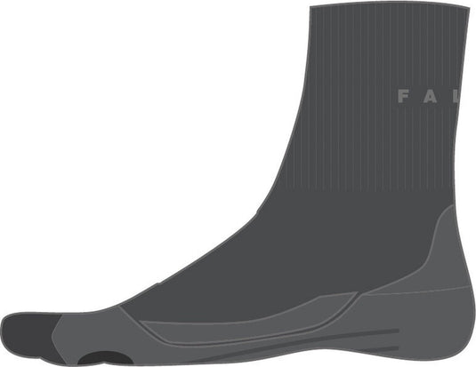 Falke tk2 short anti-blaar dik wol functioneel materiaal wandelsokken heren grijs - maat 44-45