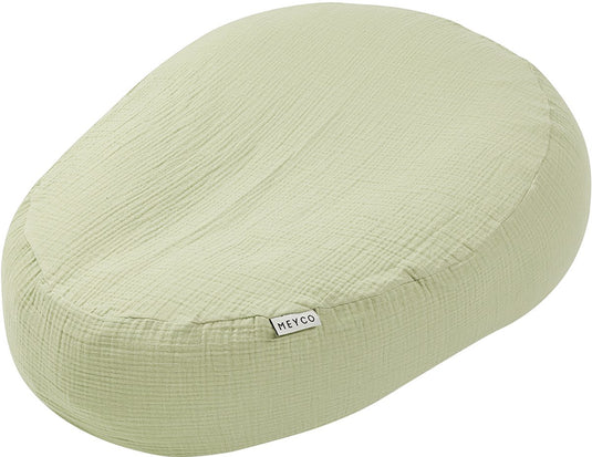Meyco baby uni relaxhoes voor voedingskussen - pre-washed hydrofiel - soft olive