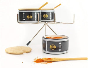 Winkee rocks - drumkit kruidendispenser keramiek hout vaderdag