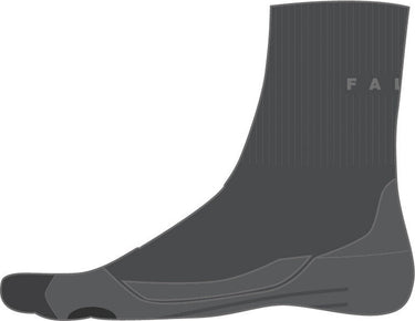 Falke tk2 short anti-blaar dik wol functioneel materiaal wandelsokken heren grijs - maat 44-45