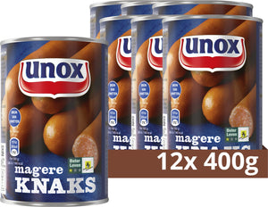 Unox magere knakworst - magere knaks - met 35% minder vet dan normale knakworst - 12 x 400 g