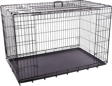 Flamingo hondenbench nyo zwart xxl – 124x77x81,5 cm – opvouwbare draadkooi met 2 deuren lade – hondenbench met handvat
