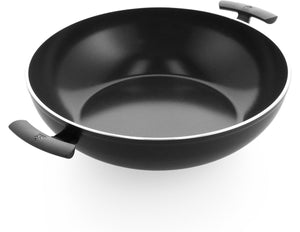 Bk easy induction wokpan 36cm - 7.5l - pfas-vrije antikleeflaag - wokpan inductie - keramische wokpan - ovenbestendig tot 160°c - koudgrepen - zonder deksel - zwart