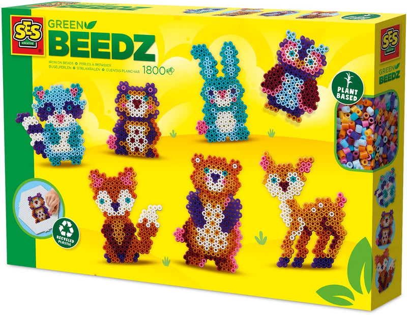 Afbeelding laden in galerijviewer, Ses creative ses green beedz - strijkkralenset bosdieren
