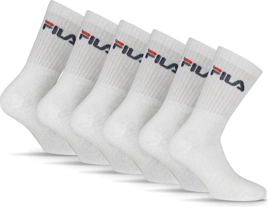 Fila - crew sportsokken - 6 pack - maat 39 42 - wit