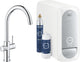 Grohe blue home duo keukenkraan - met bluetooth en wifi - starterkit - c-uitloop - chroom - voor gezuiverd, gekoeld en bruisend water