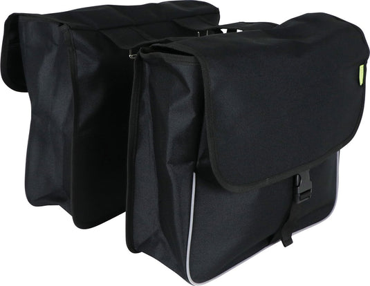 Dresco basic shopper dubbele fietstas 32 liter nylon zwart