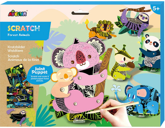 Avenir scratch jointed puppet - bosdieren - kras marionetpopjes - 5 jaar