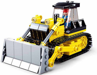 Sluban town bulldozer bouwspeelgoed kinderen vanaf 6 jaar - constructiespeelgoed modelbouw - bouwdoos met 231 bouwstenen - m38-b0802