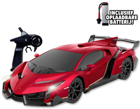 Gear2play rc lamborghini veneno 1:12 - bestuurbare auto - 2.4 ghz met verlichting - incl. oplaadbare batterij