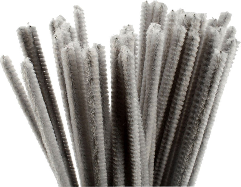 ギャラリービューアに画像をロードする, Creativ company creotime chenille draad 50 stuks 30 cm 6 mm grijs
