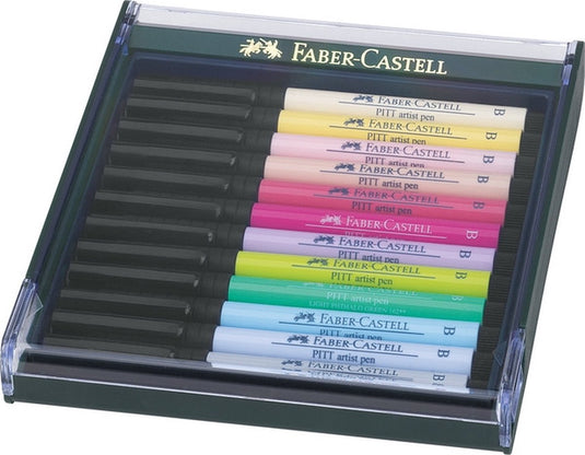 Faber-castell tekenstift - pitt artist pen - pastel - 12 stuks - fc-267420