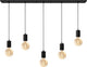 Calex retro plafondlamp - 5x e27 - hanglamp industrieel - 14 x 130 cm pendellamp - zwart