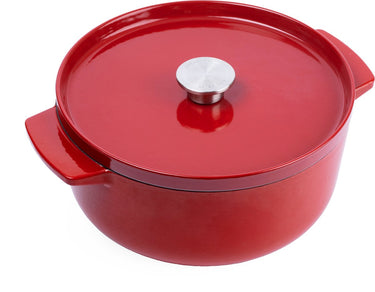 Kitchenaid braadpan 22cm - geëmailleerd gietijzer - keizer rood - rond