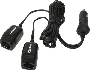 Carpoint 2-weg aanstekerdoos – 12v 10a – 2 meter kabel – ce keur – dubbele aansluiting – voor auto accessoires