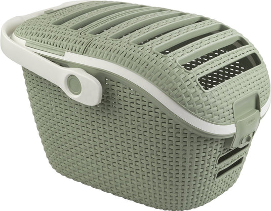 Curver reismand kat - klein huisdier - afneembare bovenkant - met handvat - misty green - 51x38x33 cm