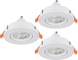 Eglo barranco inbouwspot - gu10 - ø 9 cm - wit - set van 3 stuks - kantelbaar