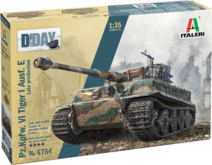 Italeri modelbouwpakket militaire voertuigen - 6754 sd.kfz.181 panzerkampfwagen tiger i ausf.e - late prod. - d-day 80th anniversary plastic - 1:35 - modelbouw