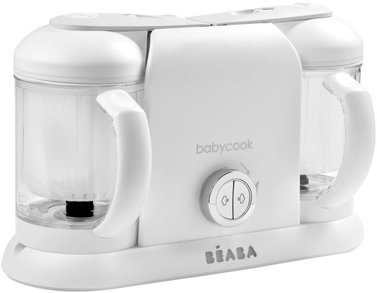 Béaba babycook® duo - 4-in-1 stoomkoker en babyvoeding bereider - twee grote kommen - wit - foodprocessor