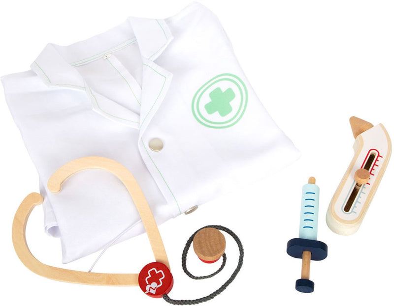 Afbeelding laden in galerijviewer, Small foot - dokterjas met houten accessoires, 4dlg.

