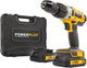 Powerplus powx00445 accu klopboormachine - 20v - incl. 2 x 2,0ah accu en lader - variabele snelheid - metalen snelspanboorkop - boormachine voor beton, hout en staal