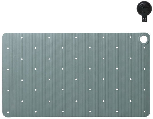Sealskin ribb - antislip badmat 40x70 cm - groen - inclusief zwarte haak