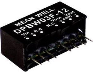 Mean well dpbw03f-12 dc dc-convertermodule 125 ma 3 w aantal uitgangen: 2 x inhoud 1 stuk(s)
