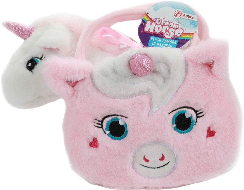 Laden Sie das Bild in Galerie -Viewer, Toi toys bv knuffel eenhoorn in pluche eenhoorntasje (2 ass.) | eenhoorn | pluche | kindertas | knuffeltje | unicorn
